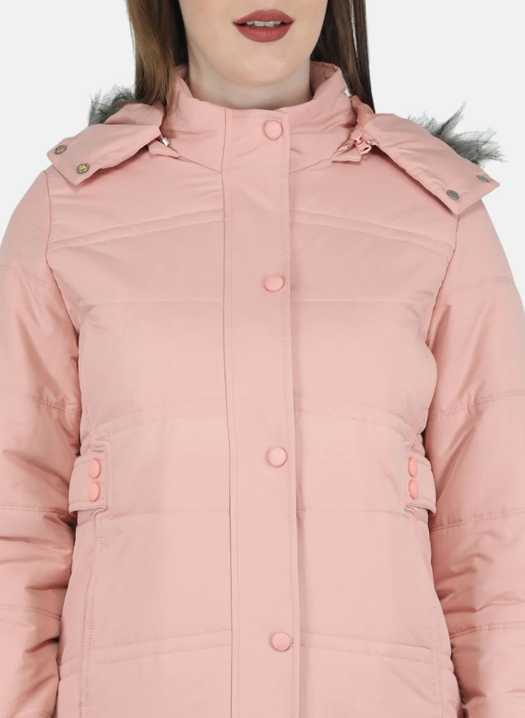 Women Peach Solid Jacket - Image 5