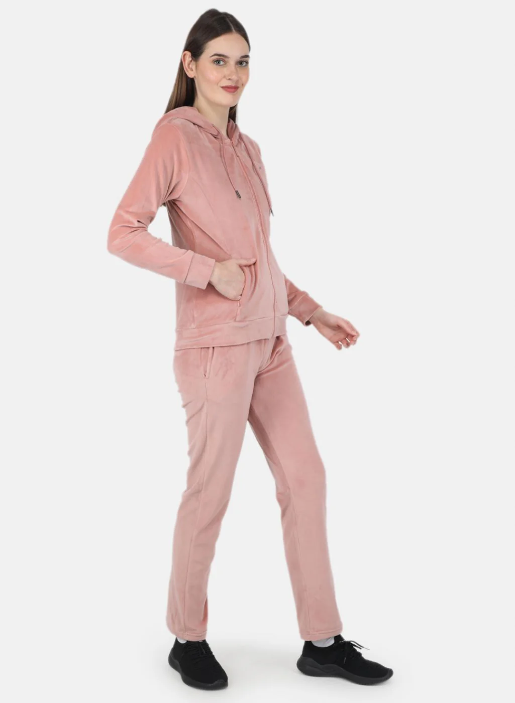 Women Peach Solid Tracksuit - Image 7