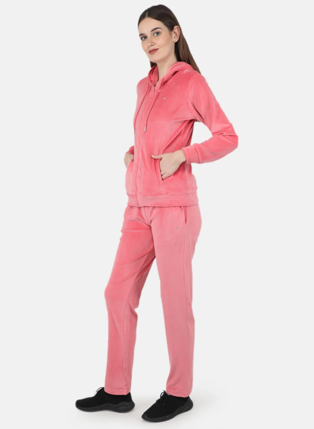Women Peach Solid Tracksuit - Image 2
