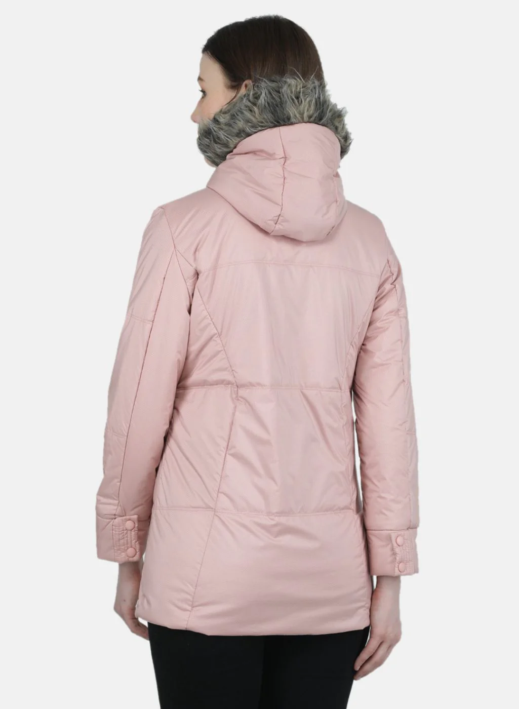 Women Peach Stripe Jacket - Image 3