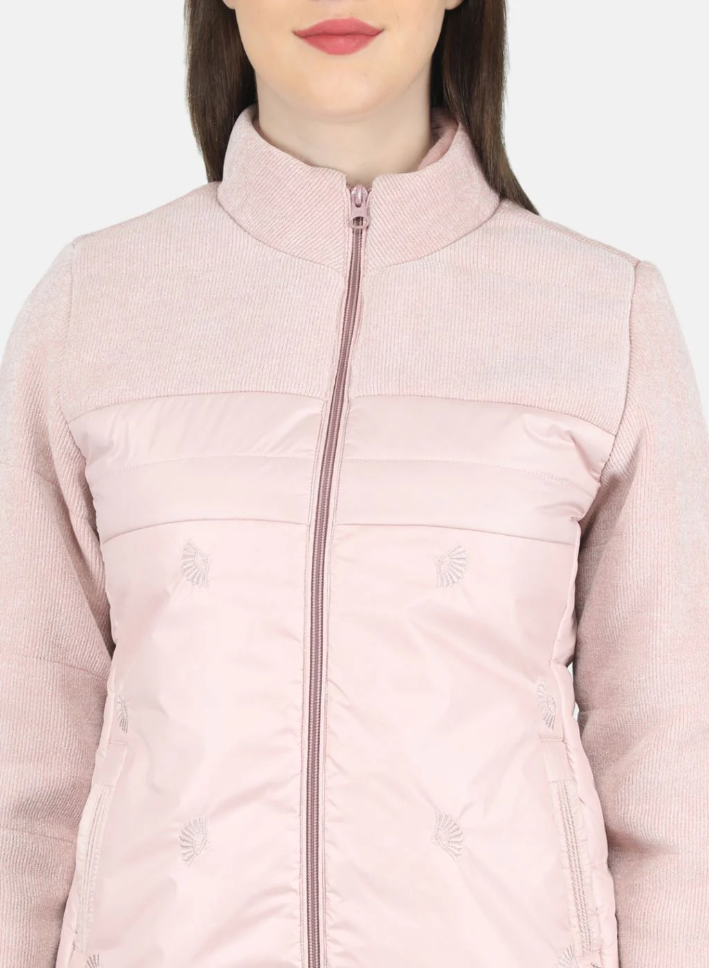 Women Pink Embroidered Jacket - Image 5