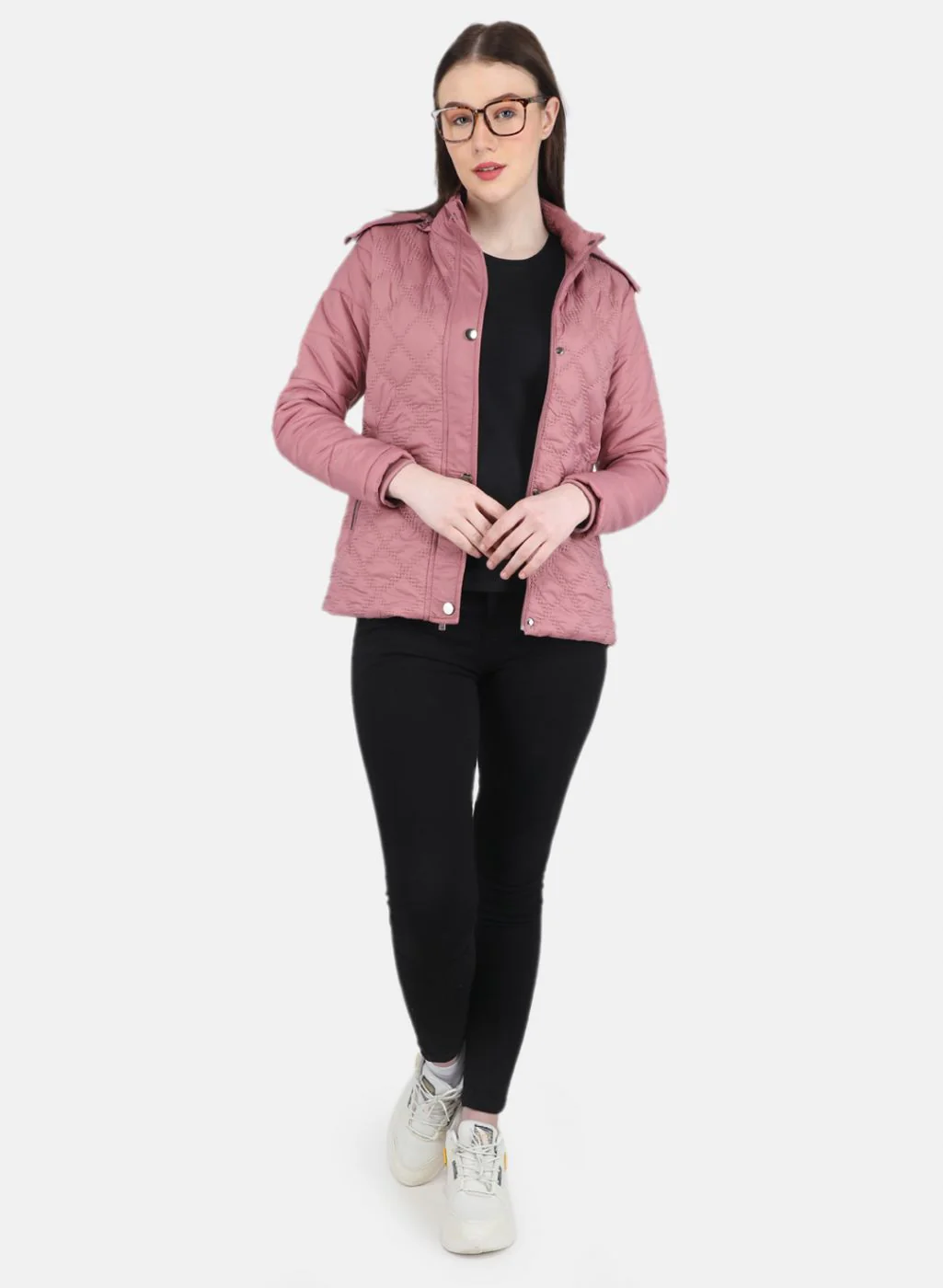 Women Pink Embroidered Jacket - Image 4