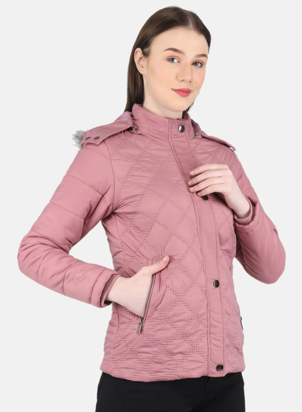 Women Pink Embroidered Jacket - Image 6