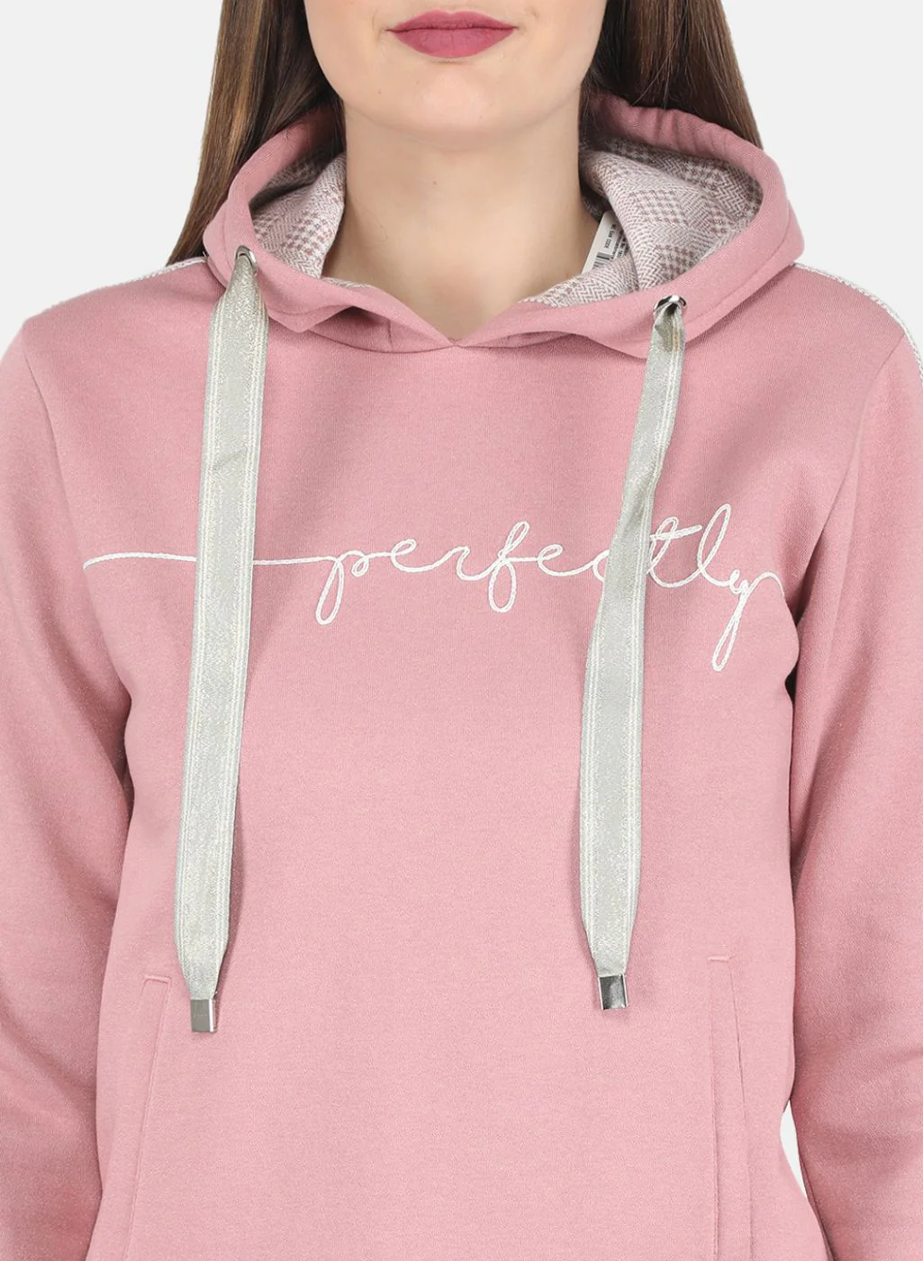 Women Pink Embroidered Sweatshirt - Image 5