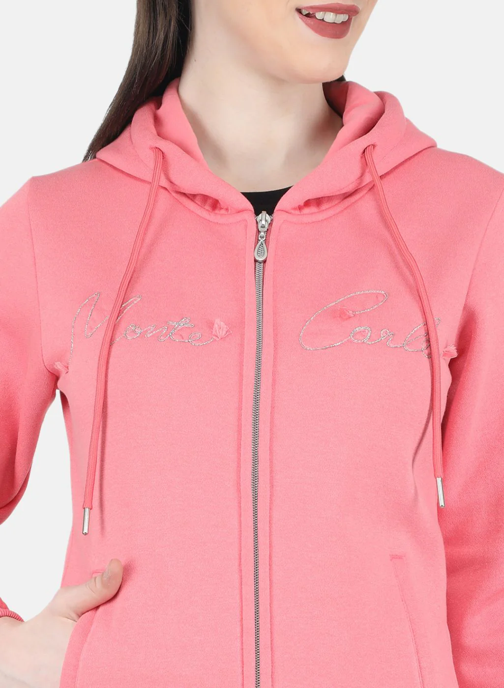 Women Pink Embroidered Sweatshirt - Image 5