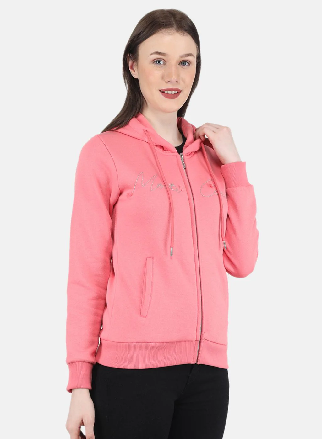 Women Pink Embroidered Sweatshirt - Image 6