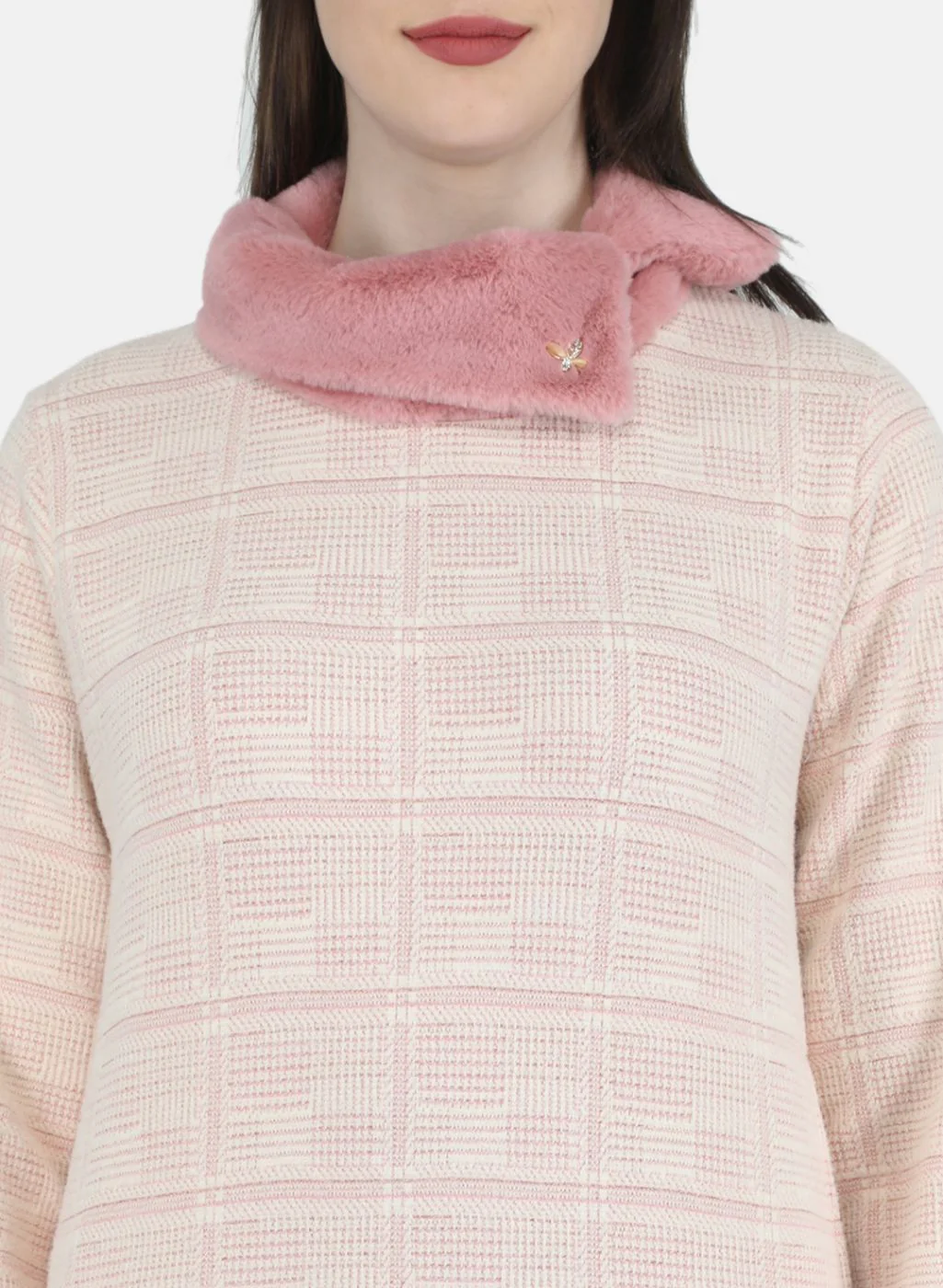 Women Pink Jaquard Sweatshirt - Image 5
