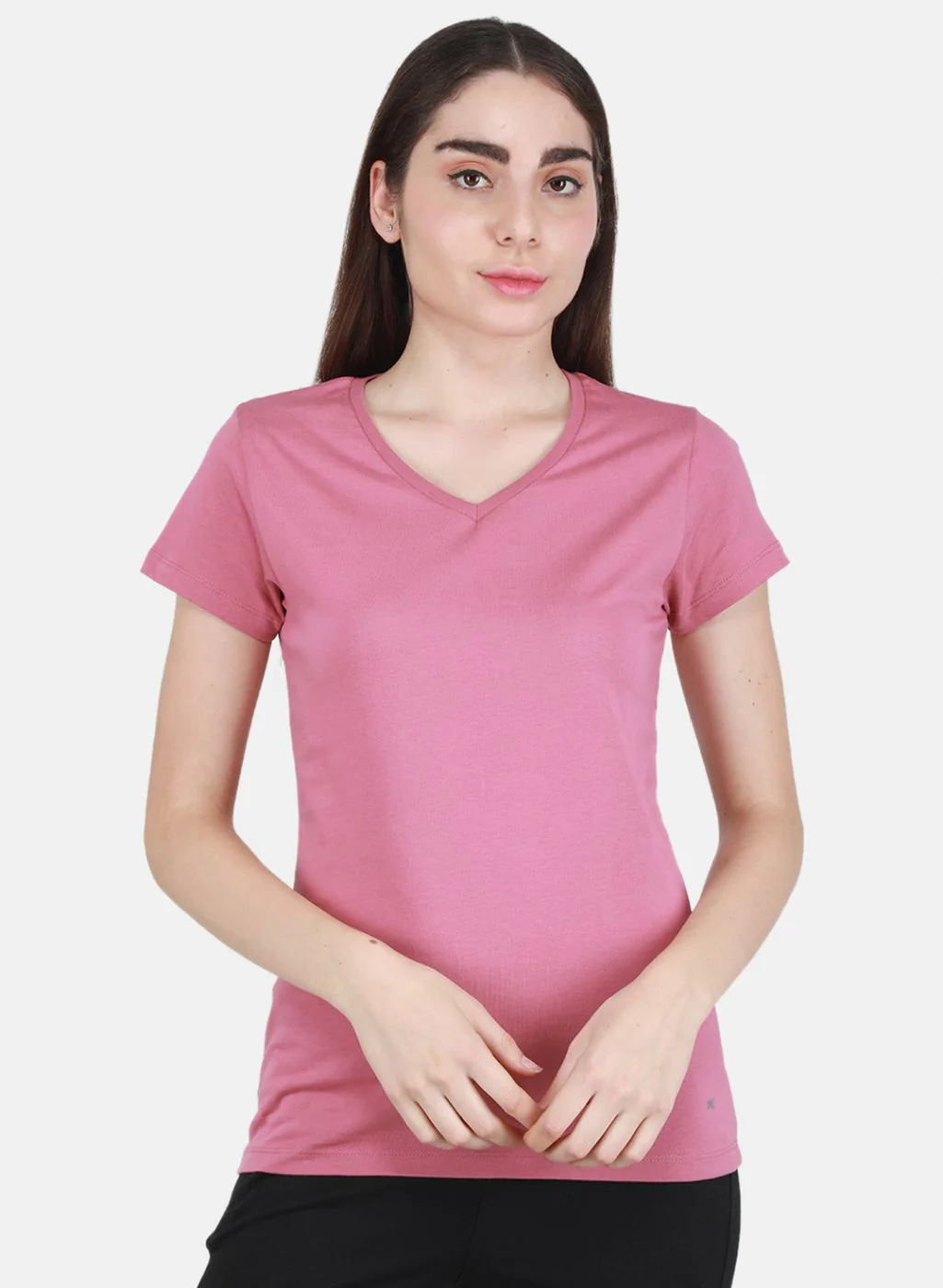 Women Pink & Off White Solid Top 2 Pc Set - Image 2