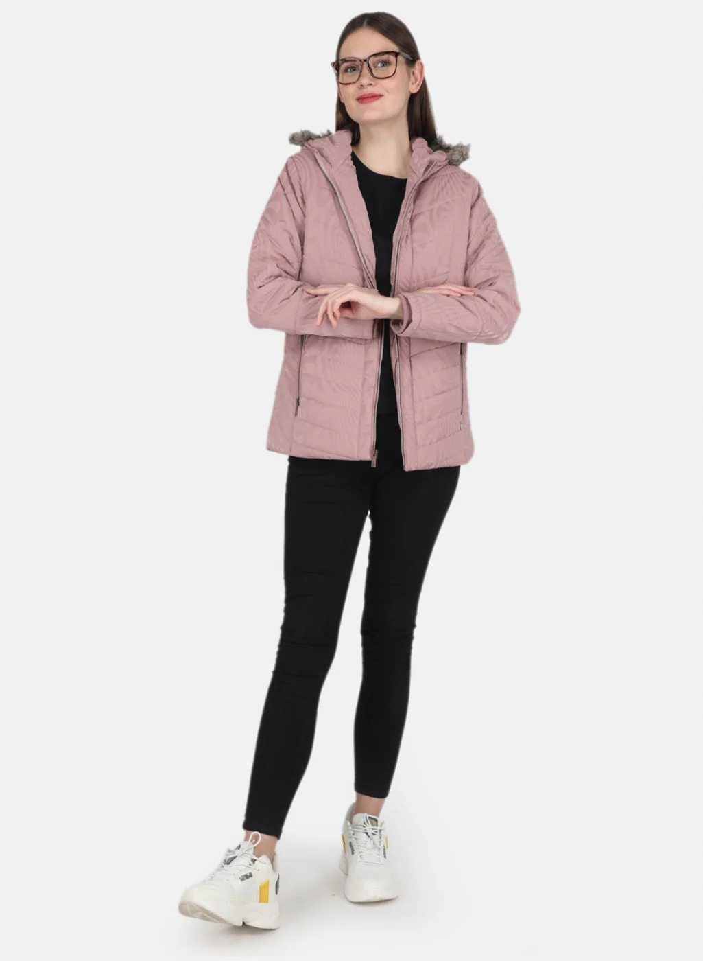 Women Pink Printed Jacket - Image 4