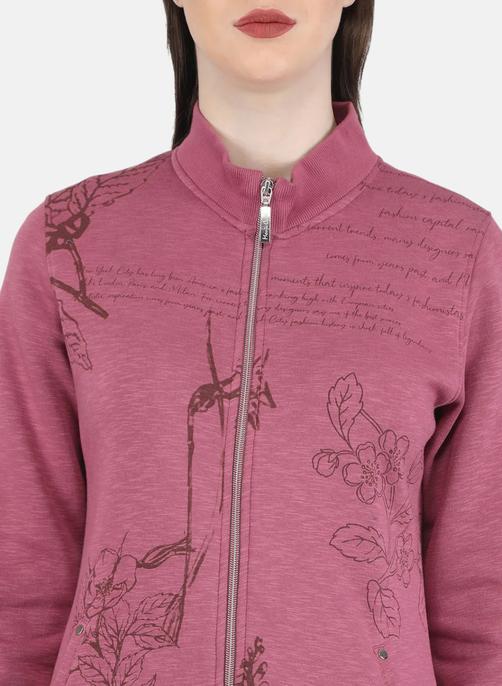 Women Pink Printed Sweatshirt - Image 5