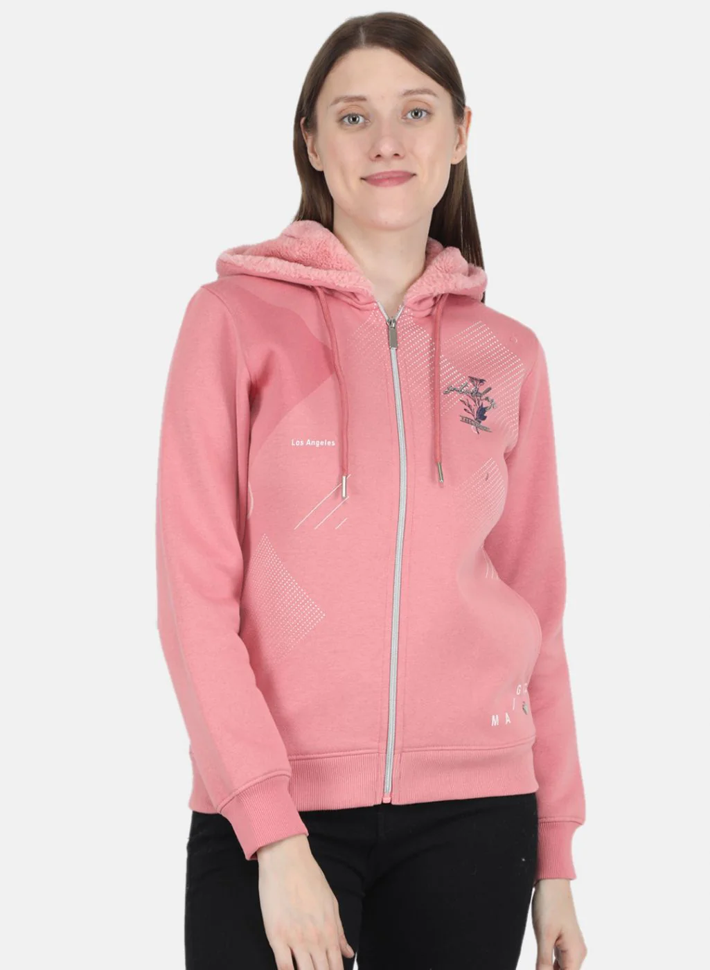 Women Pink Printed Sweatshirt
