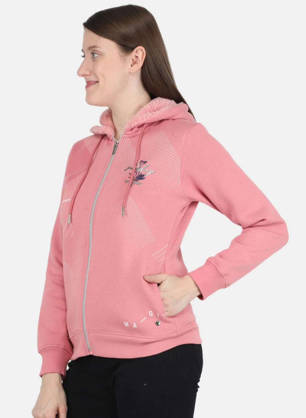 Women Pink Printed Sweatshirt - Image 2