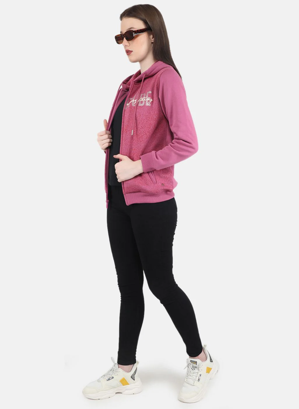 Women Pink Printed Sweatshirt - Image 4