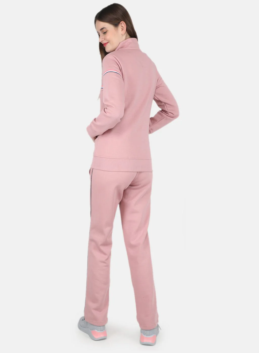 Women Pink Printed Tracksuit - Image 3