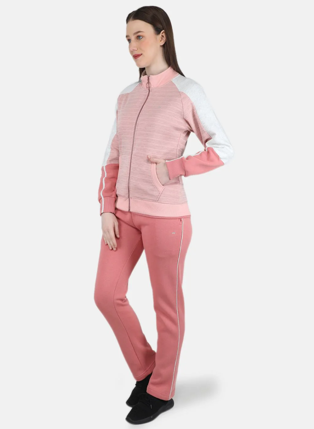 Women Pink Printed Tracksuit - Image 2