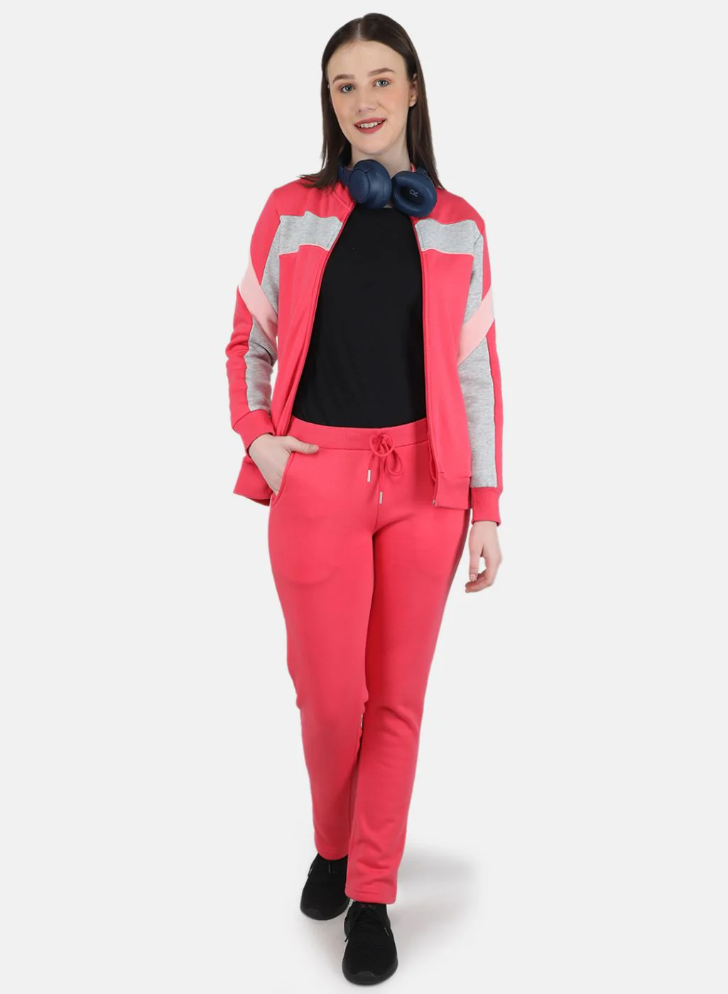 Women Pink Printed Tracksuit - Image 4