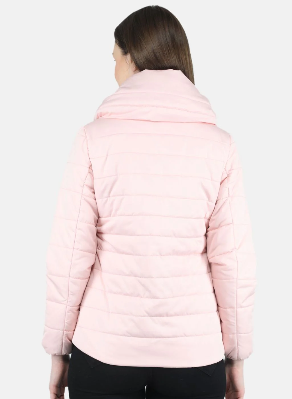 Women Pink Self Design Jacket - Image 3