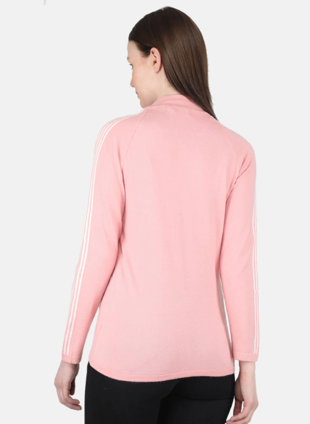 Women Pink Self Design Pullover - Image 3
