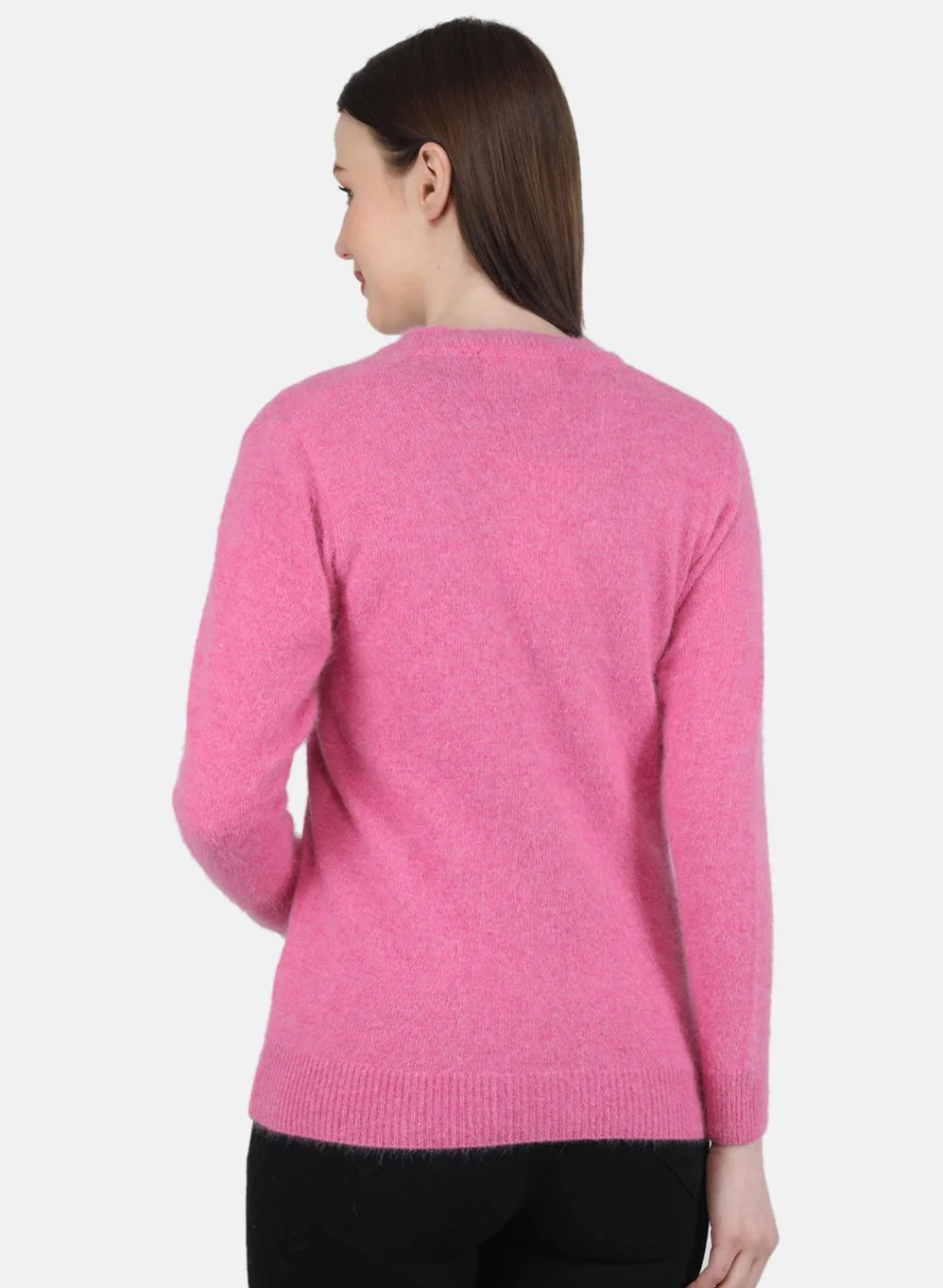 Women Pink Solid Cardigan - Image 3