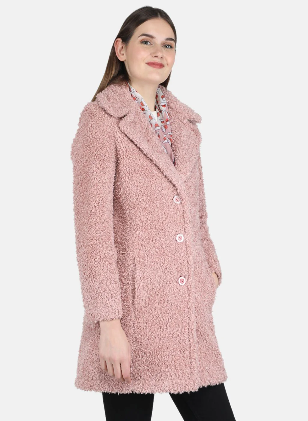 Women Pink Solid Coat - Image 6