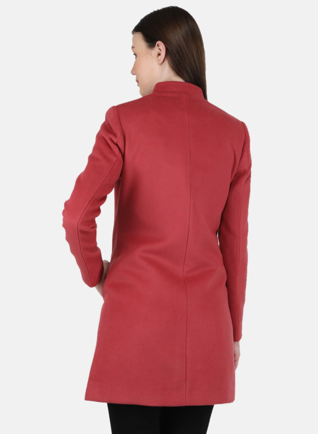 Women Pink Solid Coat - Image 3