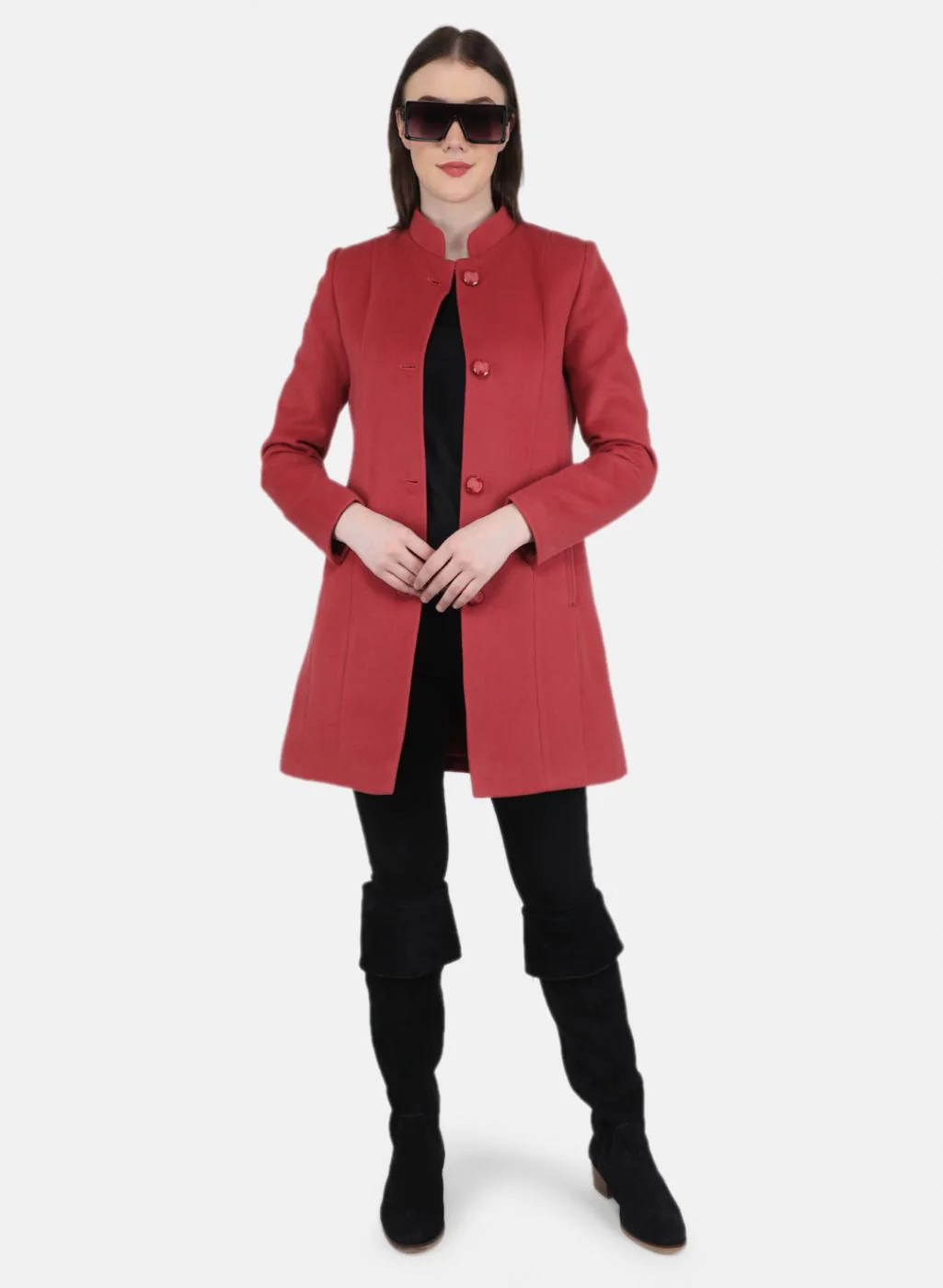 Women Pink Solid Coat - Image 4