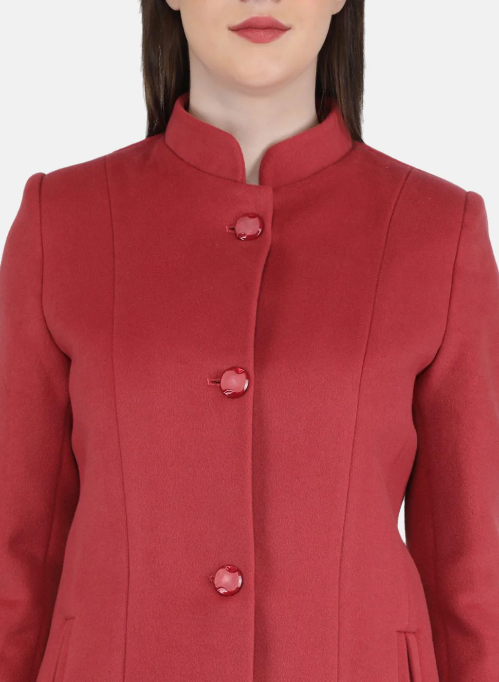 Women Pink Solid Coat - Image 5