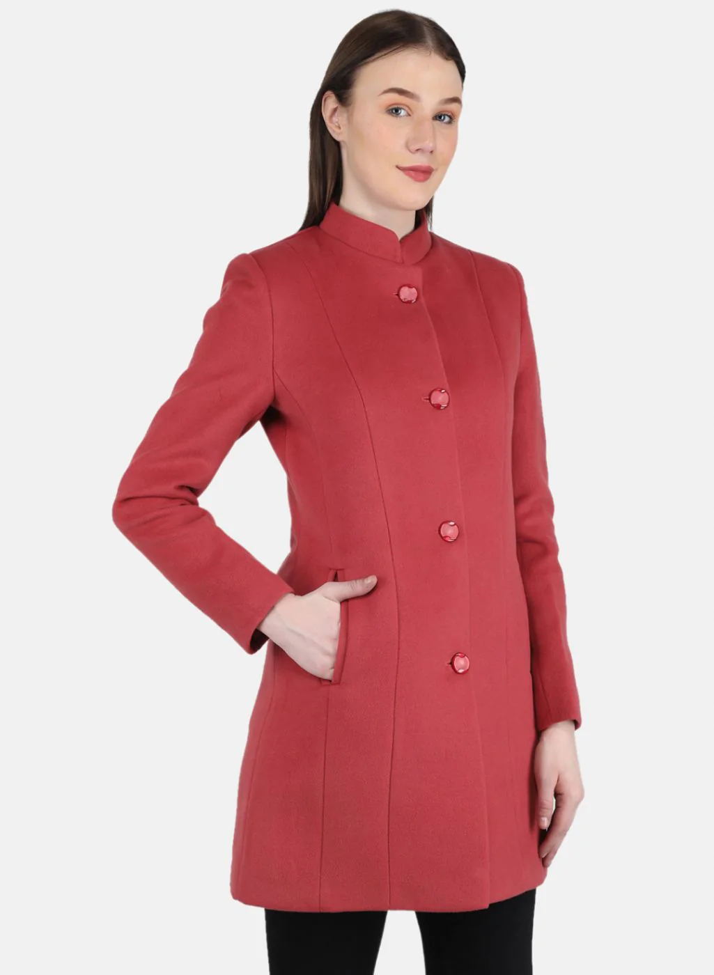 Women Pink Solid Coat - Image 6