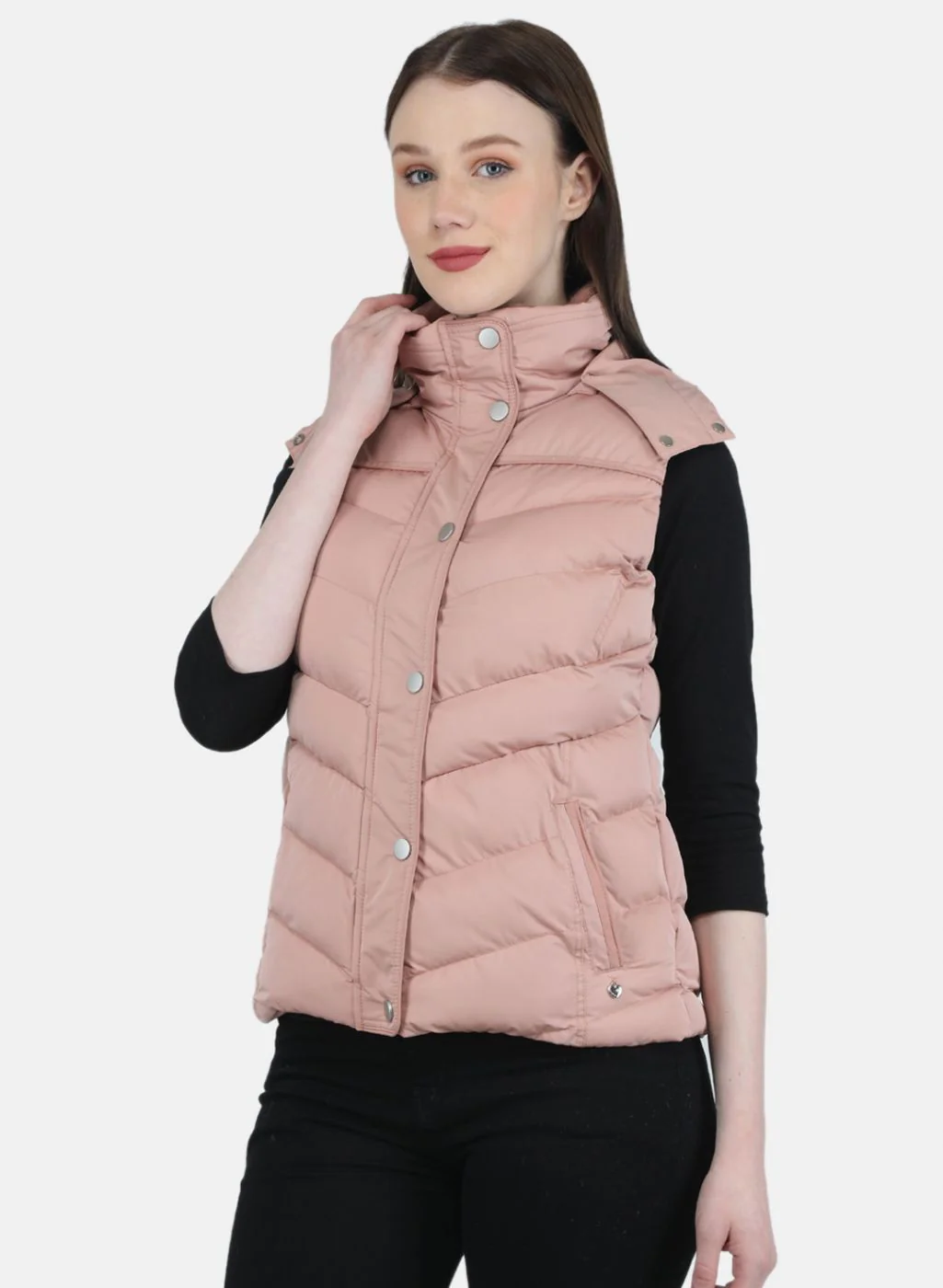 Women Pink Solid Jacket - Image 2