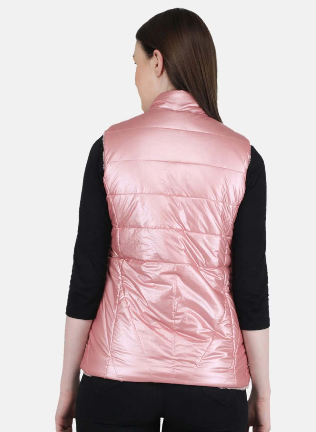 Women Pink Solid Jacket - Image 3