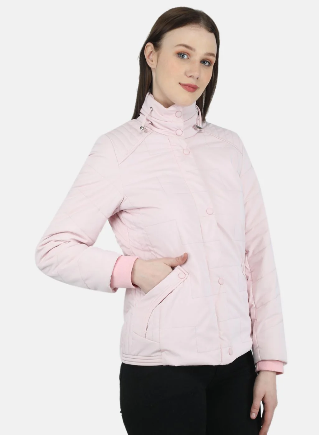 Women Pink Solid Jacket - Image 6