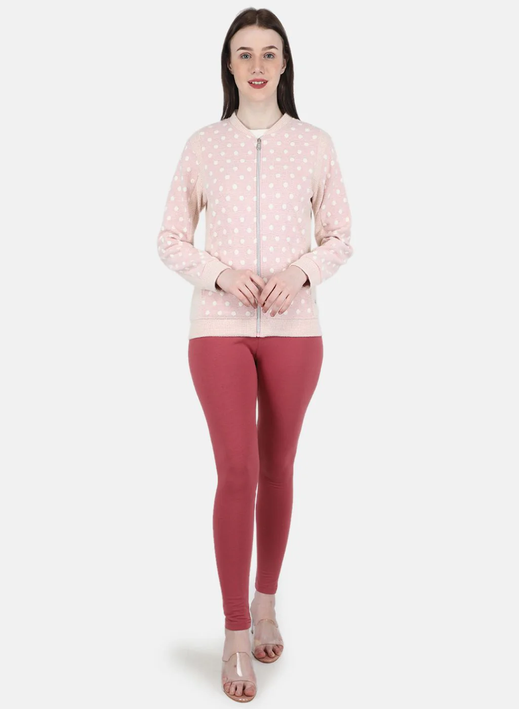 Women Pink Solid Legging - Image 4