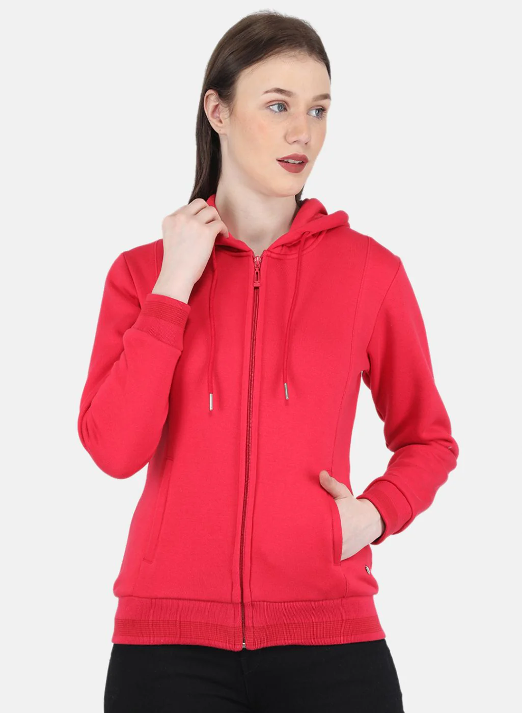 Women Pink Solid Sweatshirt - Image 2