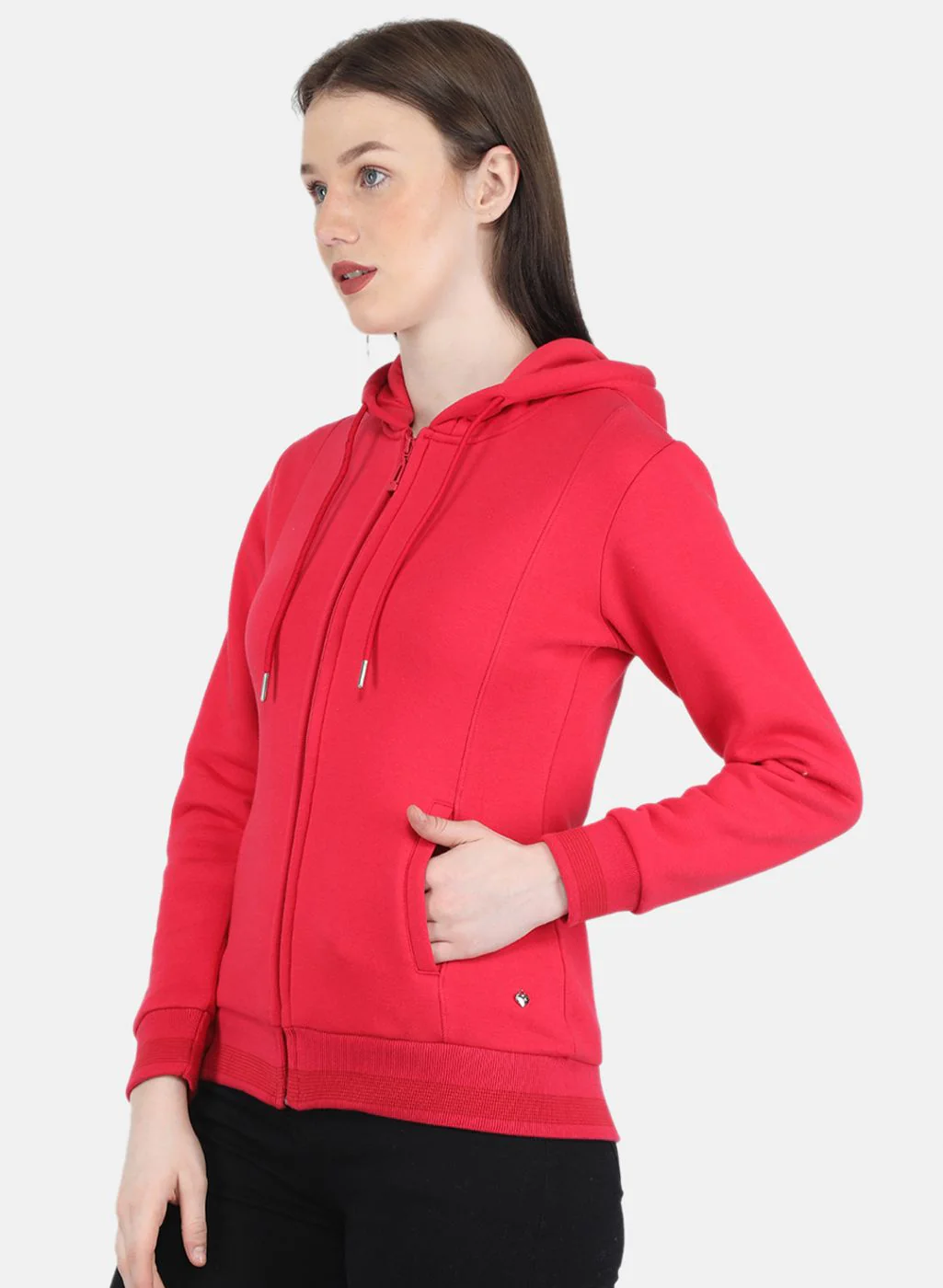 Women Pink Solid Sweatshirt - Image 3