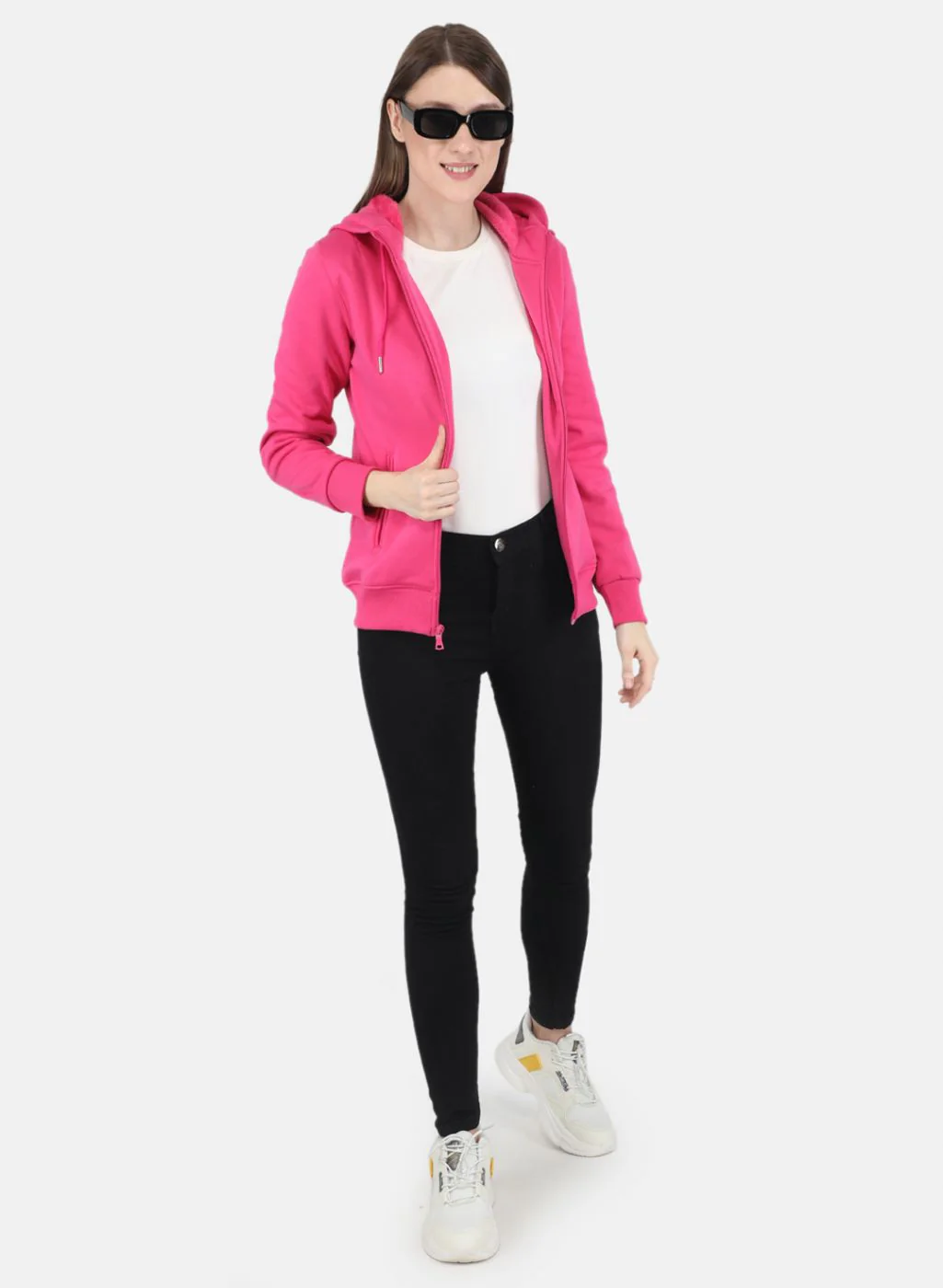Women Pink Solid Sweatshirt - Image 4