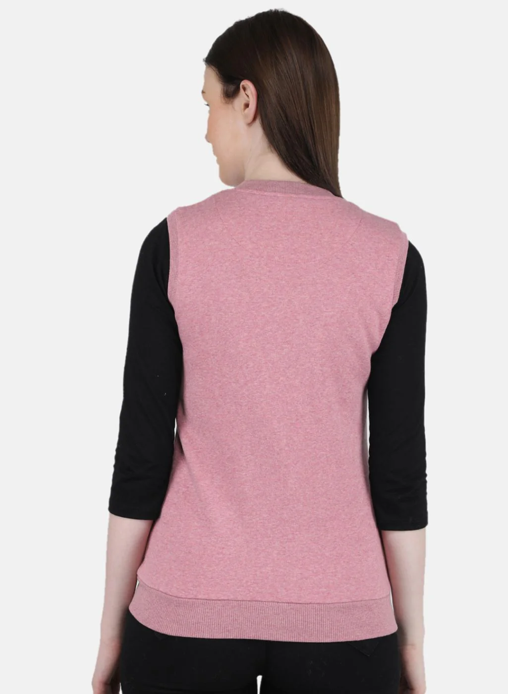 Women Pink Solid Sweatshirt - Image 3