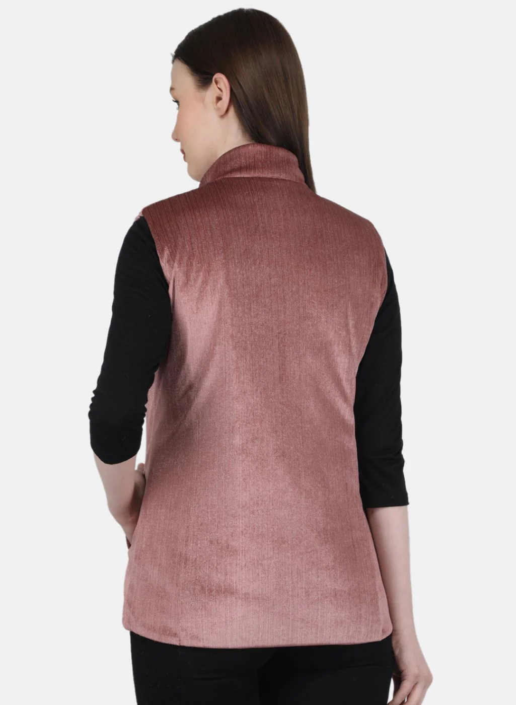Women Pink Stripe Jacket - Image 3