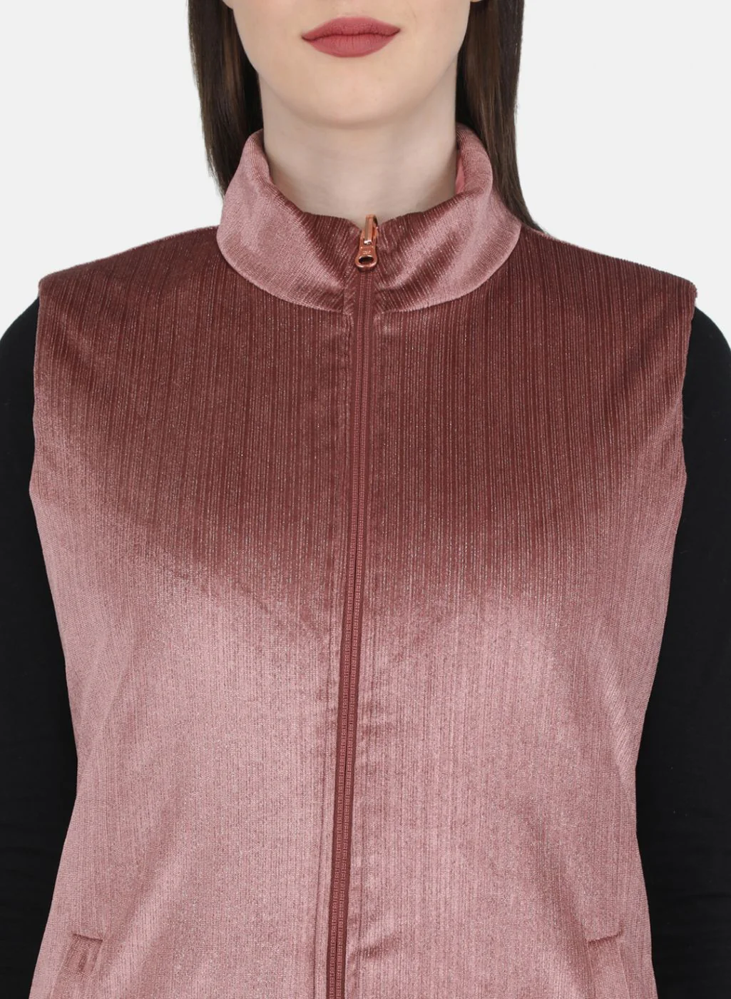 Women Pink Stripe Jacket - Image 5