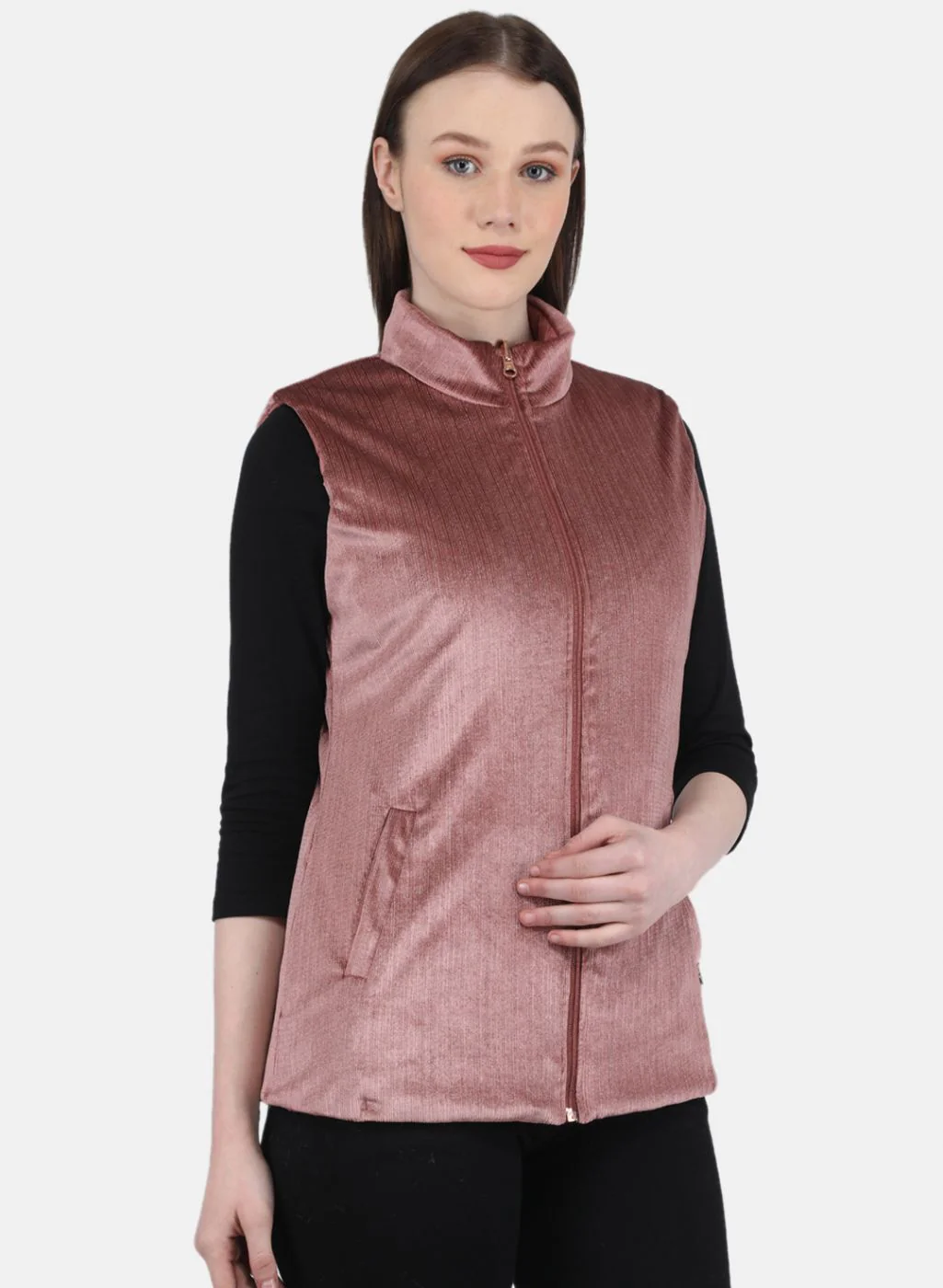Women Pink Stripe Jacket - Image 6