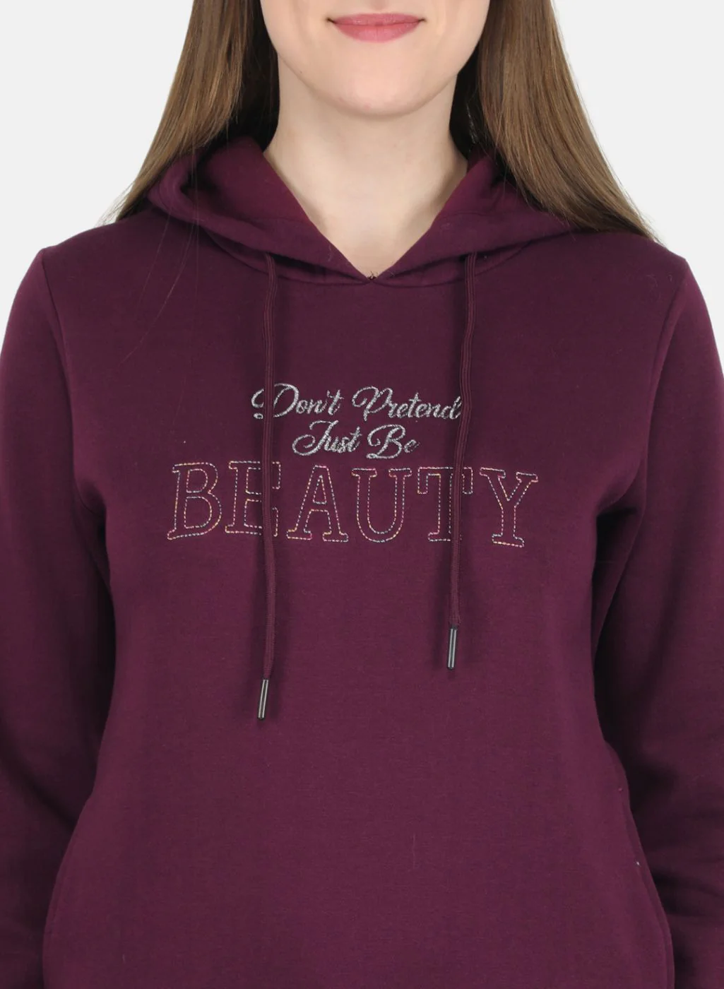 Women Purple Embroidered Sweatshirt - Image 5