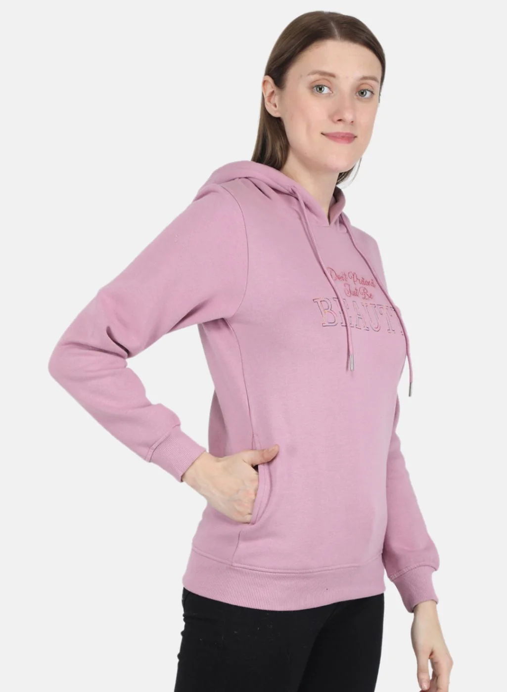 Women Purple Embroidered Sweatshirt - Image 6