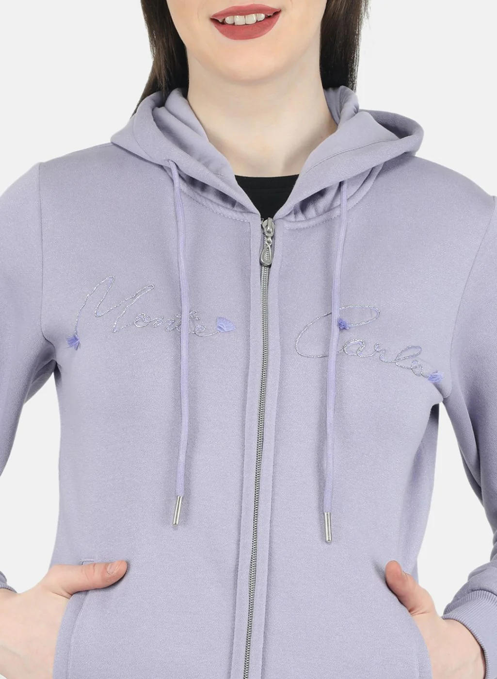Women Purple Embroidered Sweatshirt - Image 5