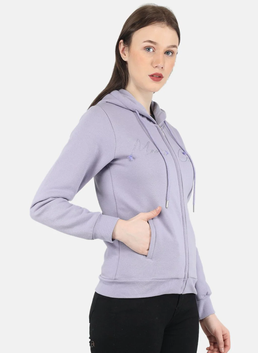 Women Purple Embroidered Sweatshirt - Image 6
