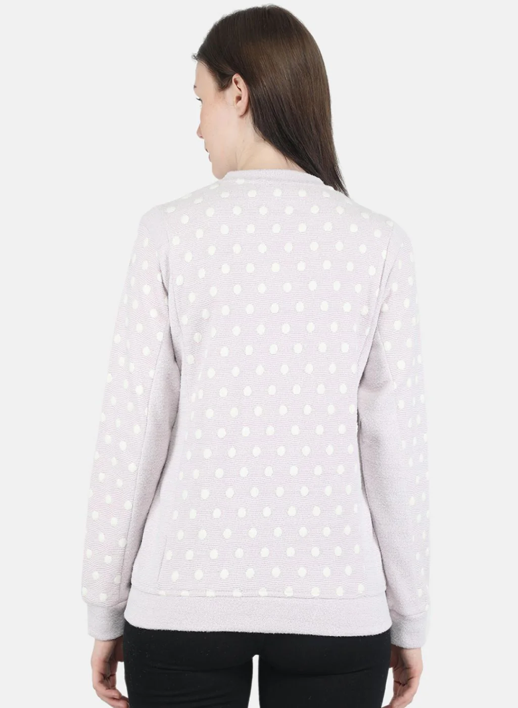 Women Purple Jaquard Sweatshirt - Image 3