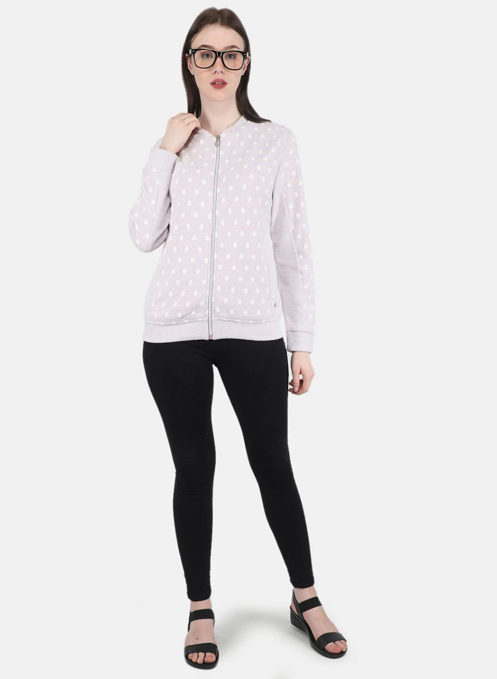 Women Purple Jaquard Sweatshirt - Image 4