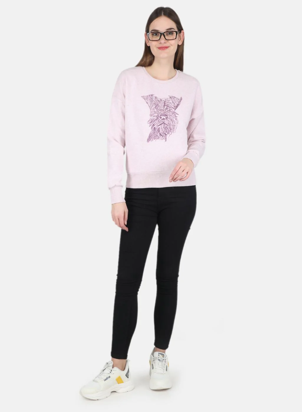 Women Purple Printed Sweatshirt - Image 4