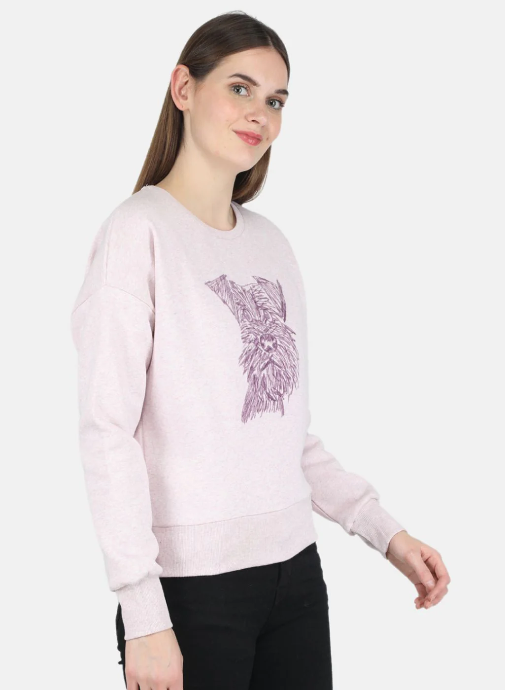 Women Purple Printed Sweatshirt - Image 6