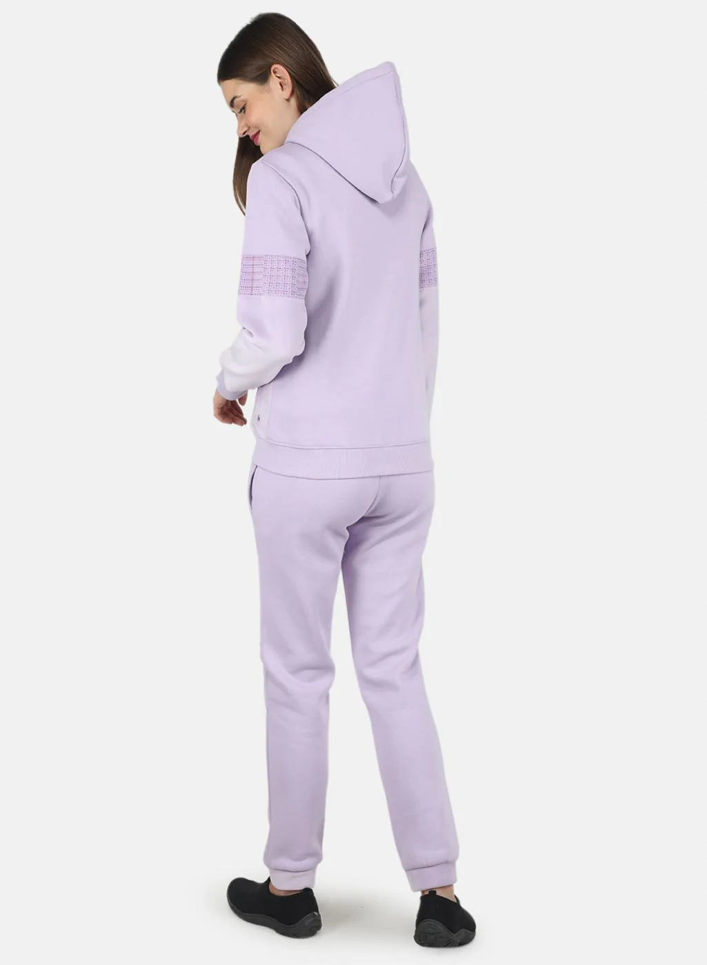 Women Purple Printed Tracksuit - Image 3