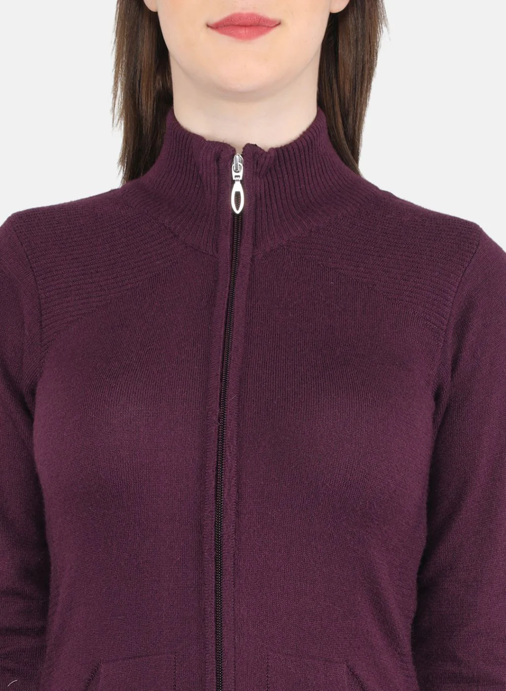 Women Purple Solid Cardigan - Image 5