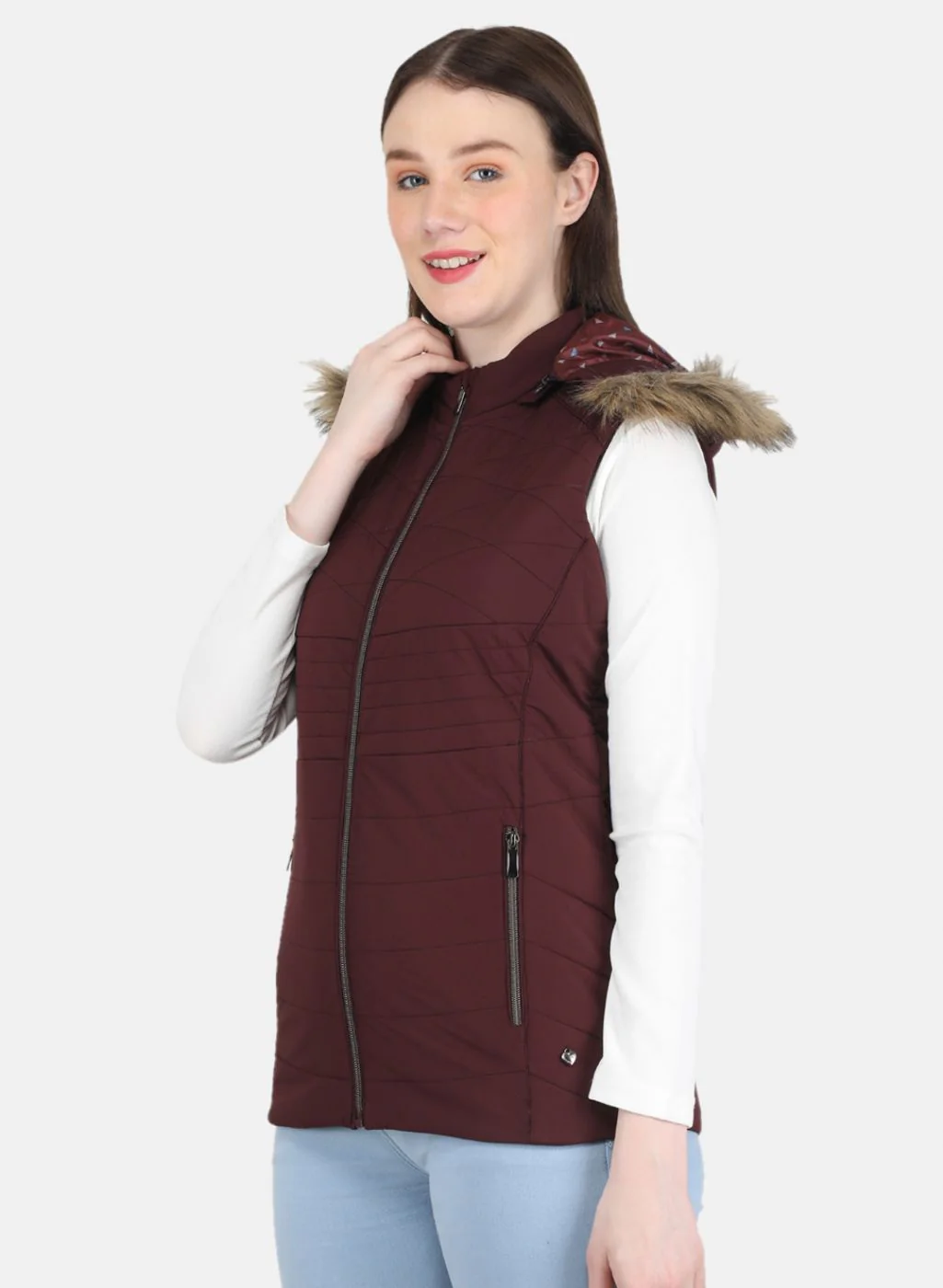 Women Purple Solid Jacket - Image 2